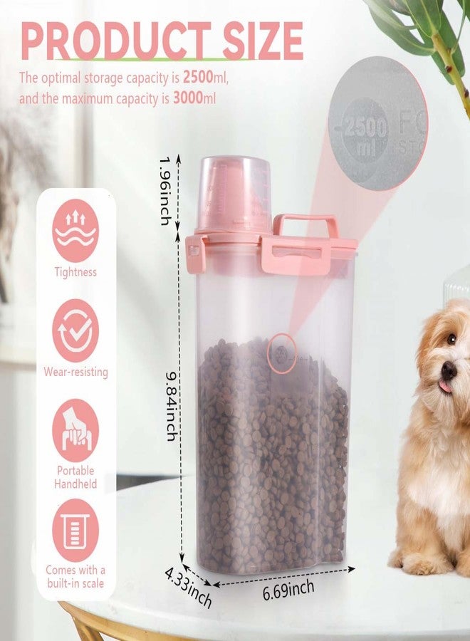 SenseYo 2.5lb Pet Food Storage Container with Measuring Cup, 3L Cat Food Storage Container Dog Food Storage BPA Free for Small Dog, Cat, Bird (Pink) - Image 2